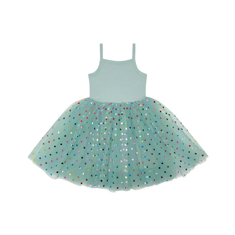 Turquoise Spot Tutu Dress