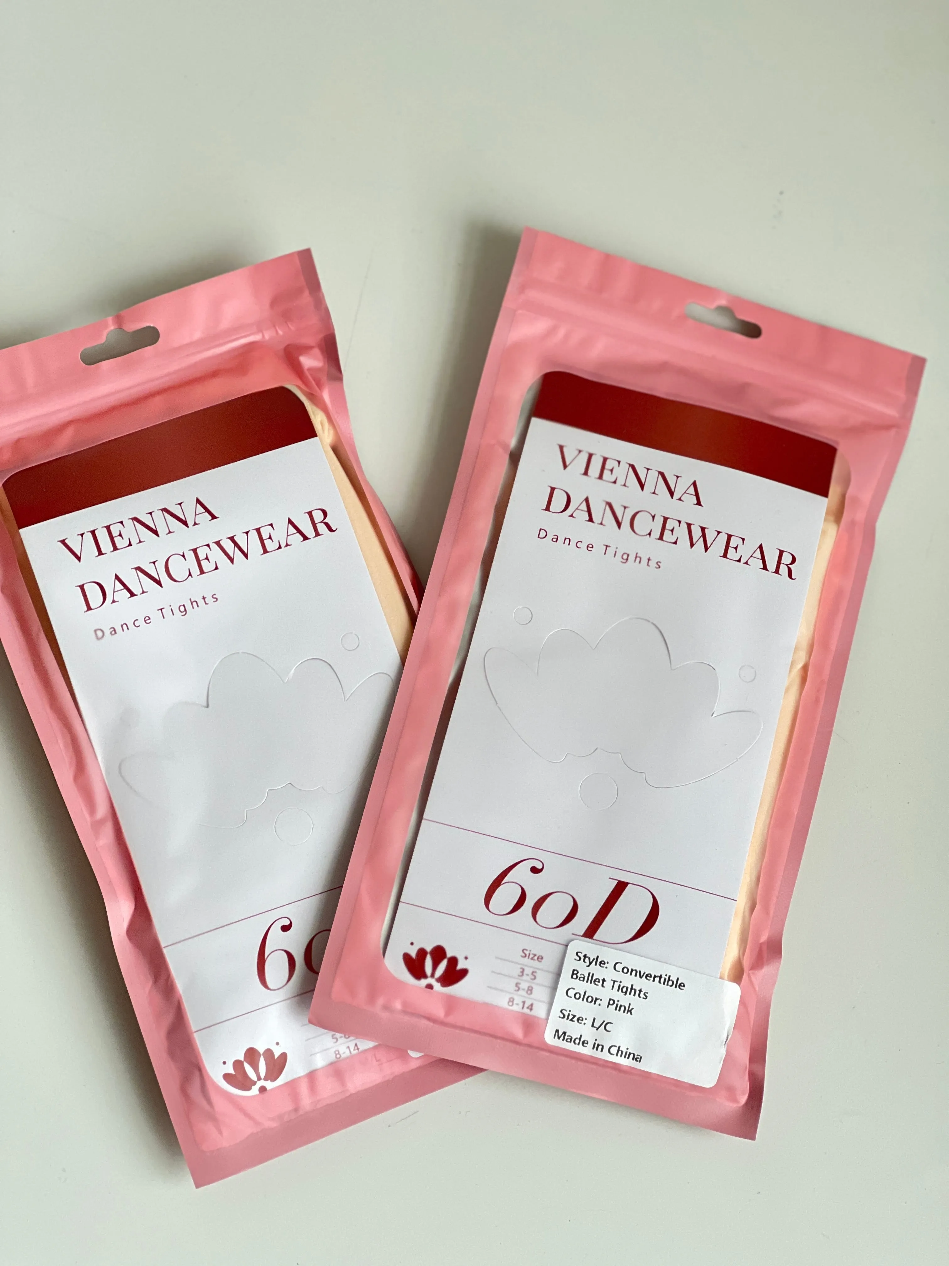Vienna Dancewear - Convertible Ballet Tights - Pink