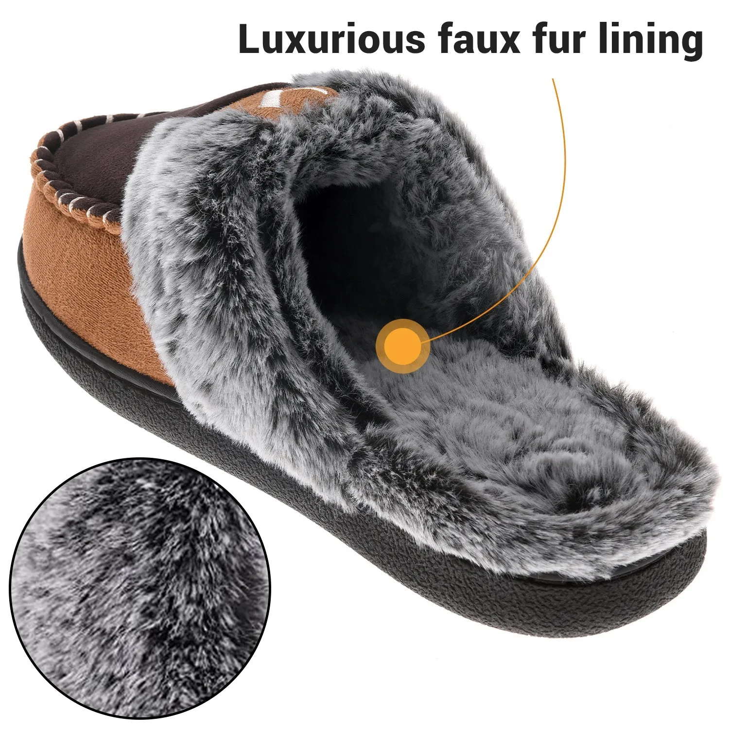 VONMAY Women's Comfy Fuzzy House Slipper Scuff Memory Foam Moccasin
