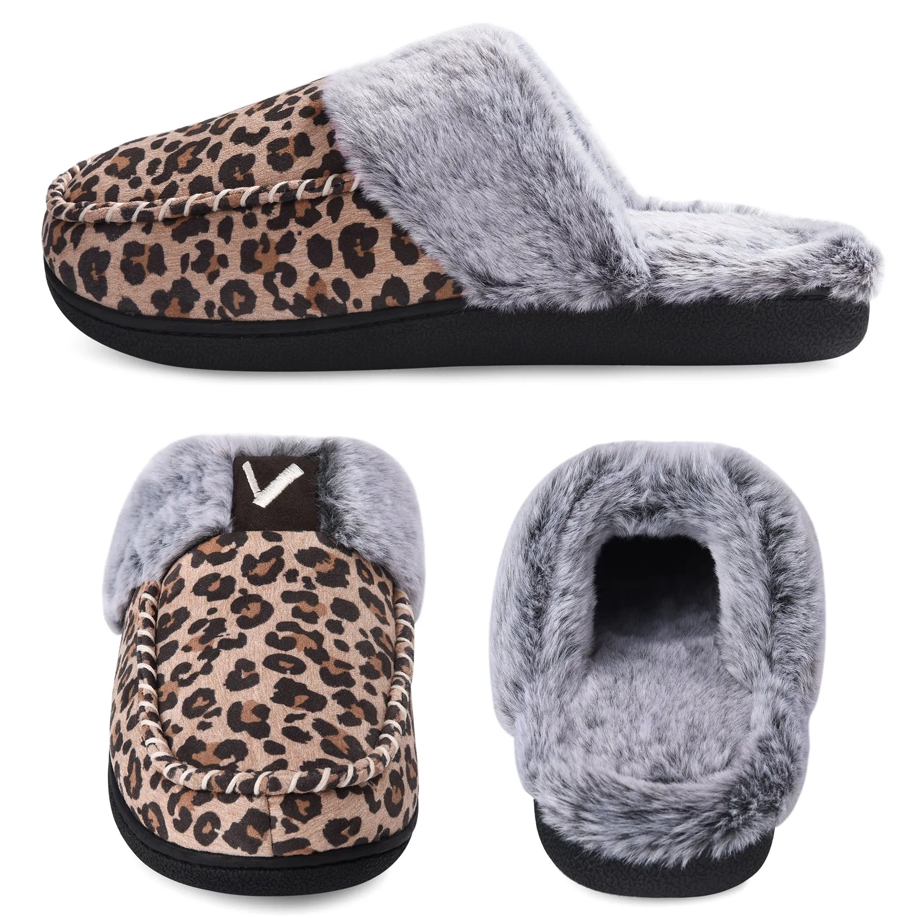 VONMAY Women's Comfy Fuzzy House Slipper Scuff Memory Foam Moccasin