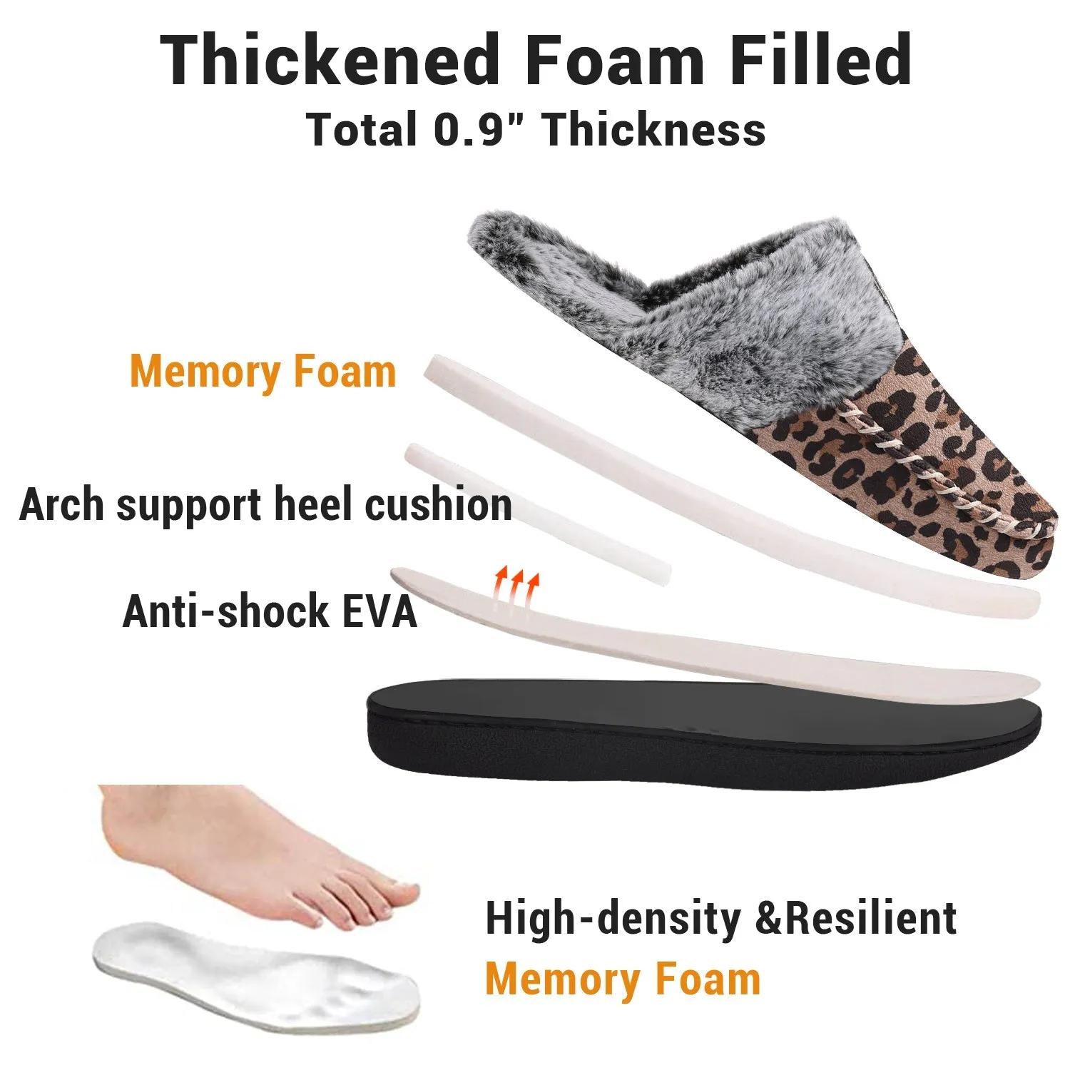 VONMAY Women's Comfy Fuzzy House Slipper Scuff Memory Foam Moccasin
