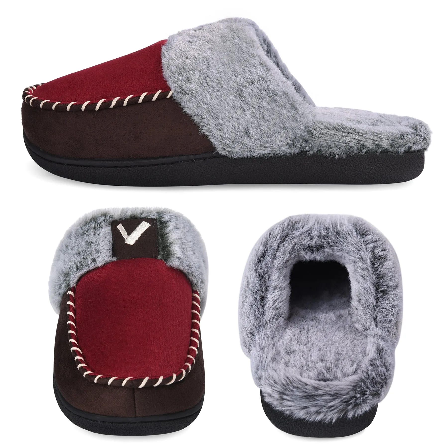 VONMAY Women's Comfy Fuzzy House Slipper Scuff Memory Foam Moccasin