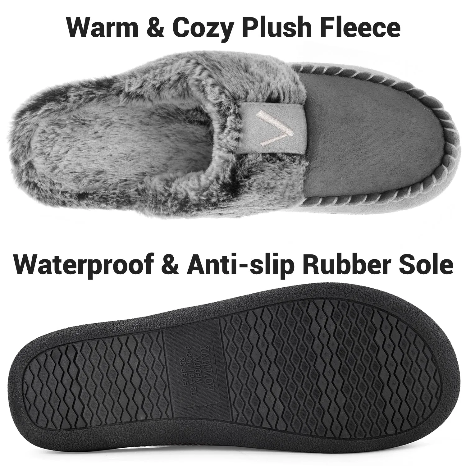 VONMAY Women's Comfy Fuzzy House Slipper Scuff Memory Foam Moccasin