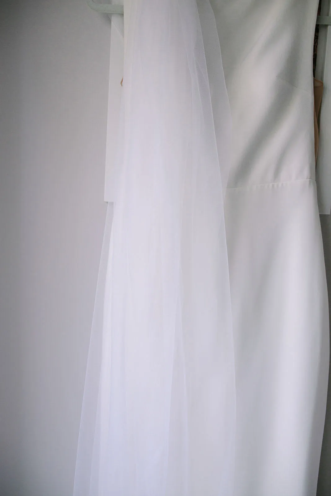 Waltz Length Wedding Veil, Raw Edge Ballet Bridal Veil