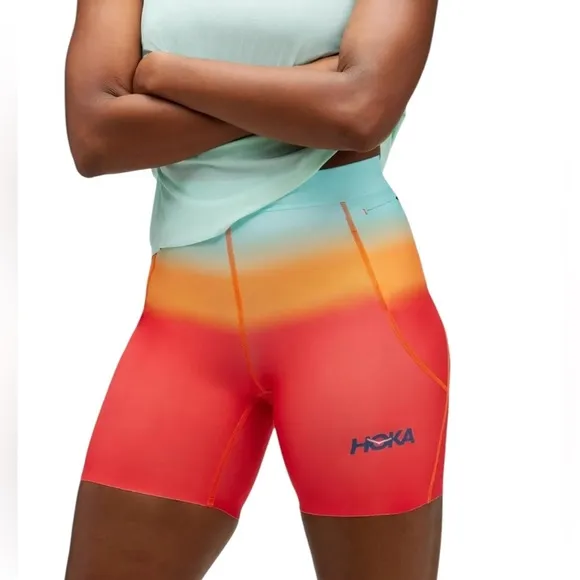 WOMEN'S HOKA NWT  ONE ONE NOVAFLY 6'' KNIT SHORT PRINT in Cloudless Ombre Sz S